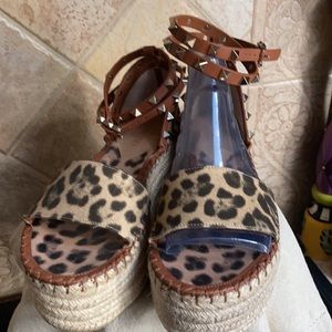 Valentino Cheetah Platform Sandals